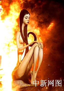 图:火光映红西班牙法雅节