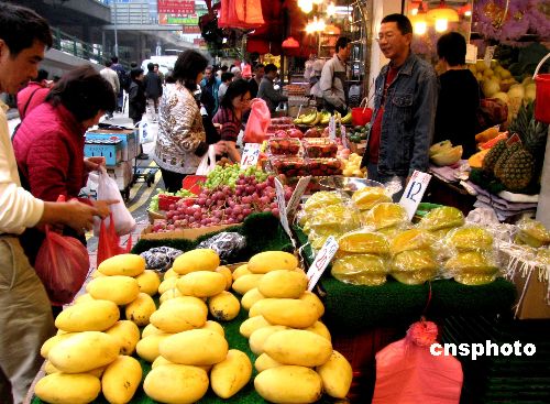 图:香港水果市场生意兴隆