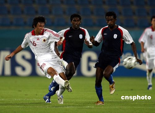 多哈亚运会男子足球第二阶段D组印度对中国香