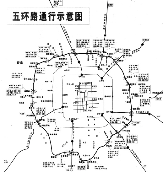 五环路通行示意图