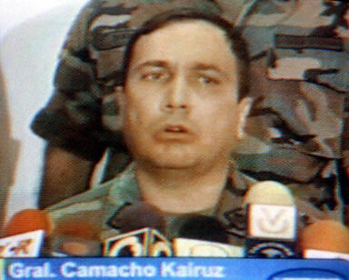 图文:委内瑞拉一将军宣布军队控制局面