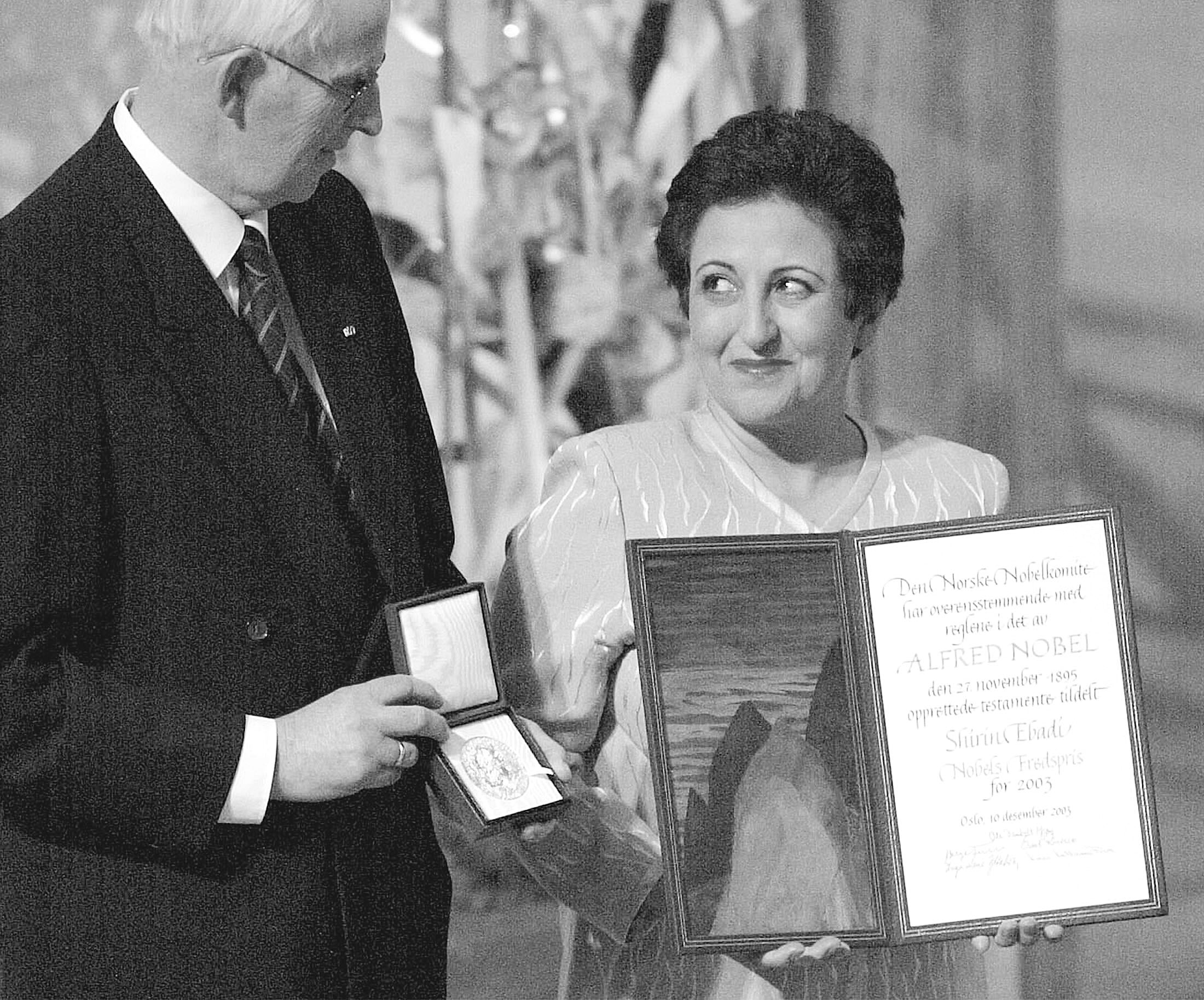 在挪威首都奥斯陆举行的诺贝尔和平奖颁奖仪式