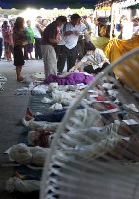 图文:志愿者在泰国普吉岛清点遇难者