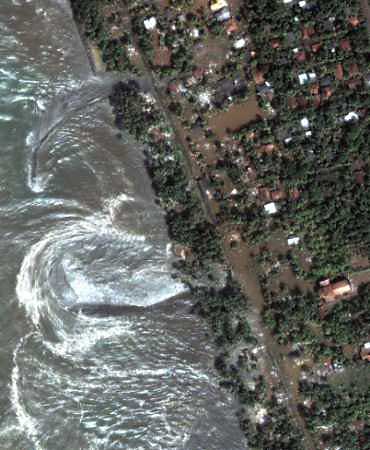图文：卫星图片显示的海洋旋流
