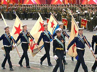 俄纪念卫国战争胜利60周年阅兵式在红场