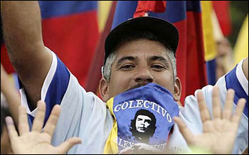 委内瑞拉总统查维斯在首都加拉加斯一处总统大