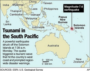 南太平洋7.6级强震日本有震感 已发布海啸警报