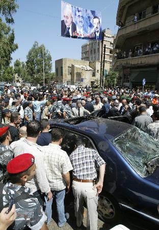 图文:前黎巴嫩共产党领导人哈维在贝鲁特被炸