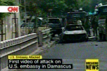 图文：美国驻叙利亚大使馆遭袭后现场