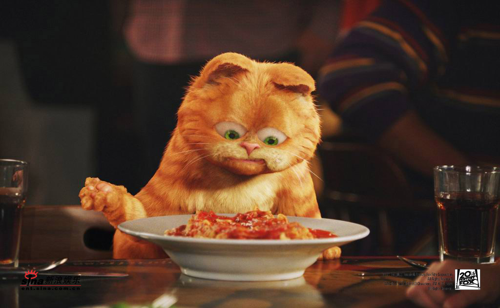 资料图片:《加菲猫2:双猫记》壁纸--开吃