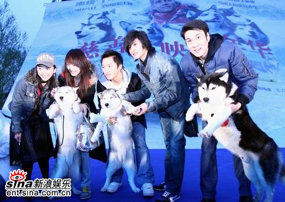 《南极大冒险》北京首映 雪橇犬展风采(组图)