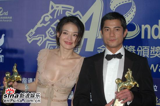 图文：第42届金马奖最佳男女主角-舒淇和郭富城