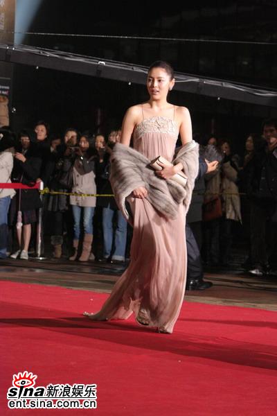 图文：青龙奖红地毯-朴时妍长款纱裙迷人