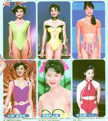泳衣加双翼 1993年莫可欣(冠; 李美凤凸点; 回顾历届港姐泳衣-从粉色