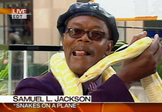 《转摘》塞缪尔-杰克逊伸舌与缠身金蟒“蛇吻”