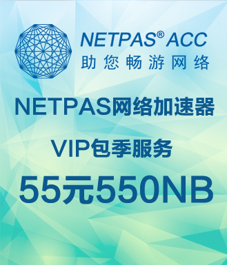 NETPAS网络加速器VIP包季服务55元550NB