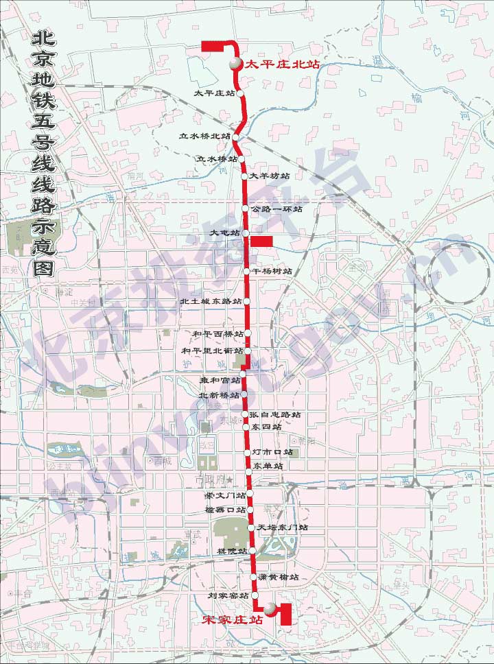 图文:北京地铁5号线路示意图