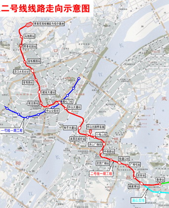 武汉地铁二号线线路图_武汉地铁二号线循礼门到中山公园