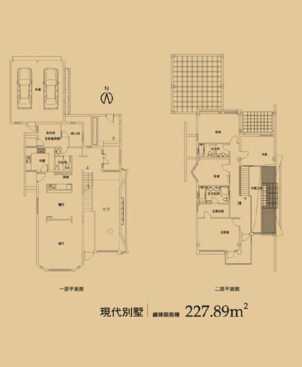 长方形带院子别墅图片