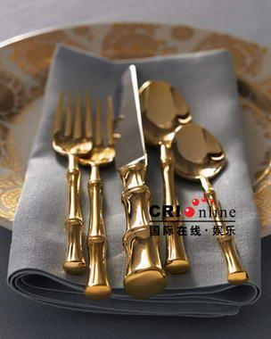 餐桌上演餐具大战 金色餐具(组图)