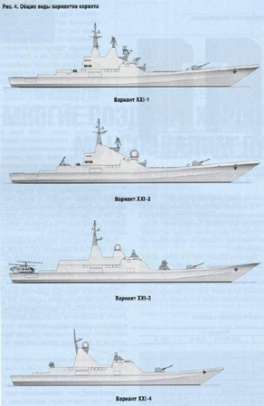 20380型护卫舰的四种不同设计方案