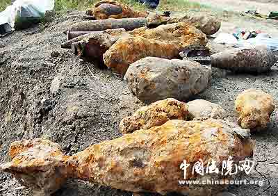 河南许昌大规模销毁侵华日军发射未爆弹药(图)