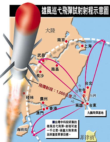 台湾企图用雄风-2E型巡航导弹威胁大陆(图)