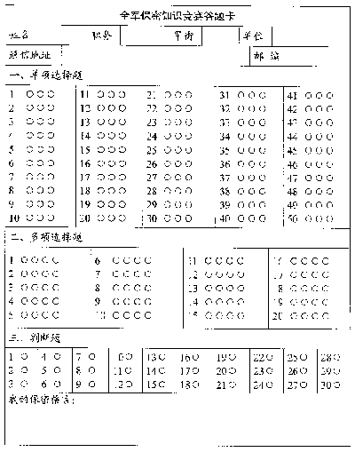 全军保密知识竞赛试题