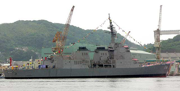 图文:日本最新型178号宙斯盾战舰下水