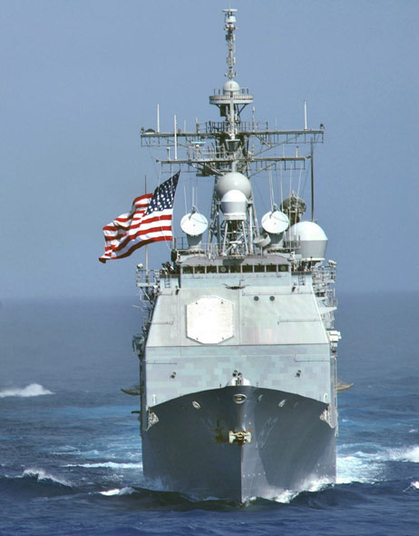 图文:加装宙斯盾导弹系统的美海军导弹巡洋舰