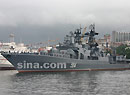 俄太平洋舰队海上分列式
