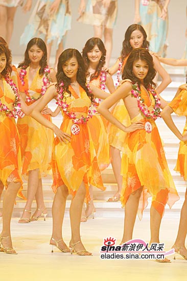 组图：开场装选手身着橙色连衣裙舞台造型