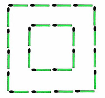 IQ博士:火柴游戏移动4根变3个正方形(图)