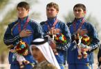 图文-男10米移动靶混合速团体哈萨克斯坦队获金牌