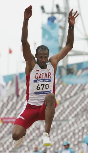 图文-亚运会男子跳远预赛 卡塔尔运动员在比赛