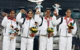 图文-亚运会女子4x400米接力印度姑娘秀出灿灿金牌