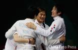 图文-亚运男子重剑中国队获亚军韩国人获得冠军