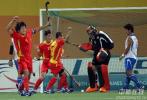 图文-亚运男曲决赛中国1-3韩国中国队员庆祝进球