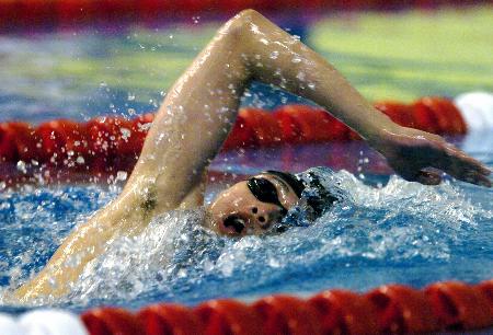 图文-张琳全国游泳冠军赛男子1500米自由泳夺