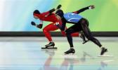 图文-速度滑冰男子500米决赛李雨被对手超越