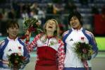 图文-女子速度滑冰500米决赛冠军夺冠仰天长笑