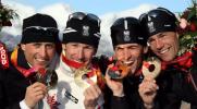 图文-冬奥颁奖图大全北欧两项团体赛奥地利队夺冠