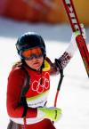 图文-女子高山滑雪超级大回转铜牌得主直视前方