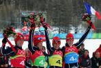 图文-冬季两项女子4x6公里接力赛法国队难掩兴奋