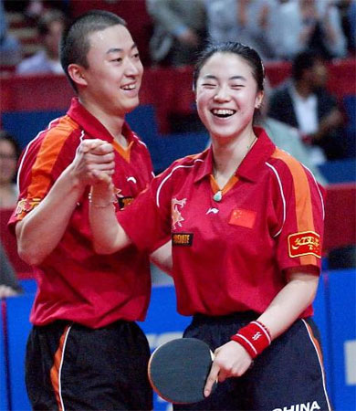 近两届世乒赛团体赛马琳都是中国队的夺冠英雄,第46届横刀立马连胜