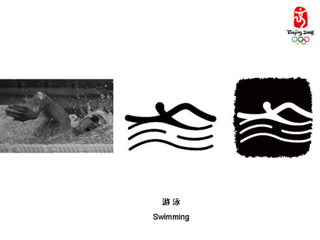 图文-北京奥运会体育图标造型 游泳_综合体育