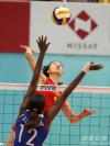 图文-女排世锦赛中国VS古巴周苏红单挑卡尔德隆