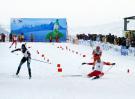 图文-越野滑雪短距离自由式王春丽夺冠摔过终点