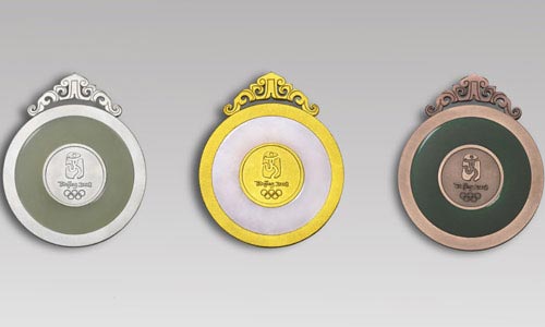 图文-奥运奖牌设计方案正式发布奥运奖牌背面