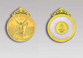 图文-奥运奖牌设计方案发布奥运会金牌双面展